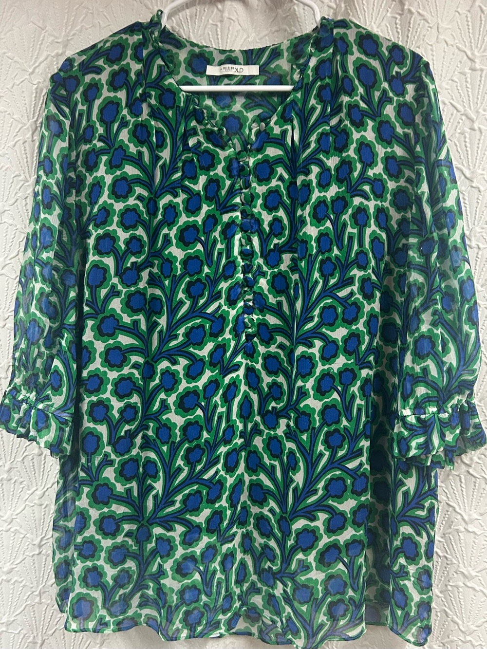 100% Silk Floral The Fold Lined Blouse